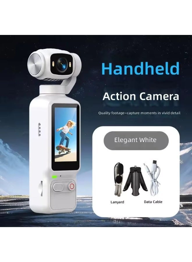 Compare LK032 4K Auto Focus Sport Action Camera with Fill Light, 200fps Slow Motion Video, TimeLapse Photography, Elegant White Pocket Vlog Camera, Compact Portable Sports Video Camera for Travel, Outdoor Activities and Content Creation at KSA Price