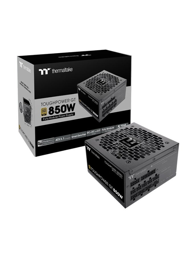 Compare Toughpower GT 850W 80+ Gold Full Modular Power Supply, ATX 3.1, PCIe 5.1 Ready, Native 12V2x6 Cable, 120mm Hydraulic Bearing Fan, Smart Zero Fan, 100% Japanese Capacitors, Single +12V Rail 70.8A, Black | PSTPT0850FNFAGK3 at KSA Price