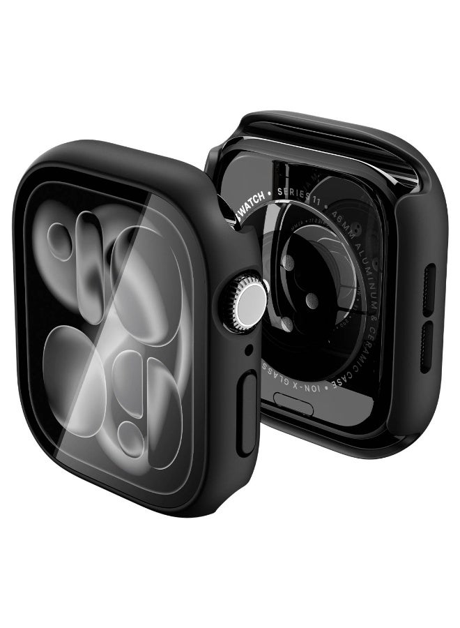 Compare Apple Watch Series 1110 46mm Thin Fit 360 Waterproof Case with Tempered Glass Screen Protector Cover  Black at KSA Price