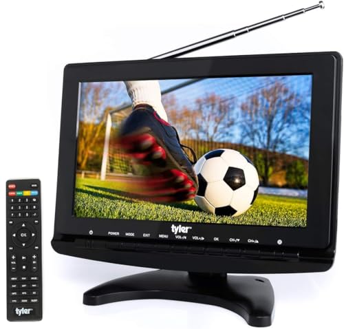 Compare Tyler TTV706 10” Portable Widescreen 1080P LCD TV with Detachable Antennas, HDMI, USB, RCA, FM Radio, Built in Digital Tuner, AV Inputs, ACDC, 3 Antennas, and Remote Control at KSA Price
