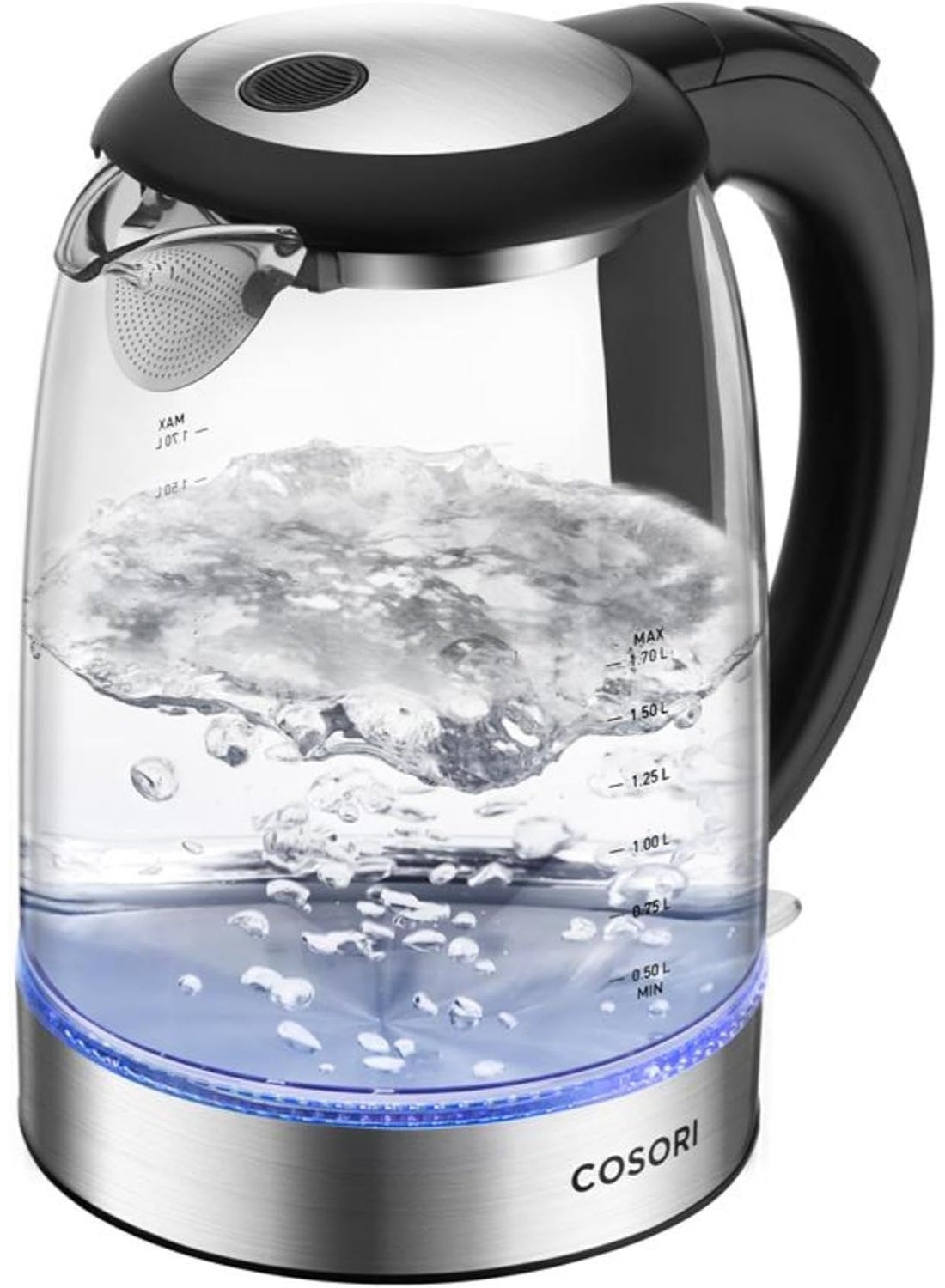 Compare COSORI Electric Kettle 1.7L 2200W, No Plastic Contact With Water, Wide Mouth For Easy Cleaning, Auto Shut Off, Tea Kettle & Hot Water Boiler, Water Heater & Teapot, Borosilicate Glass, CGKG173KAE Black at KSA Price