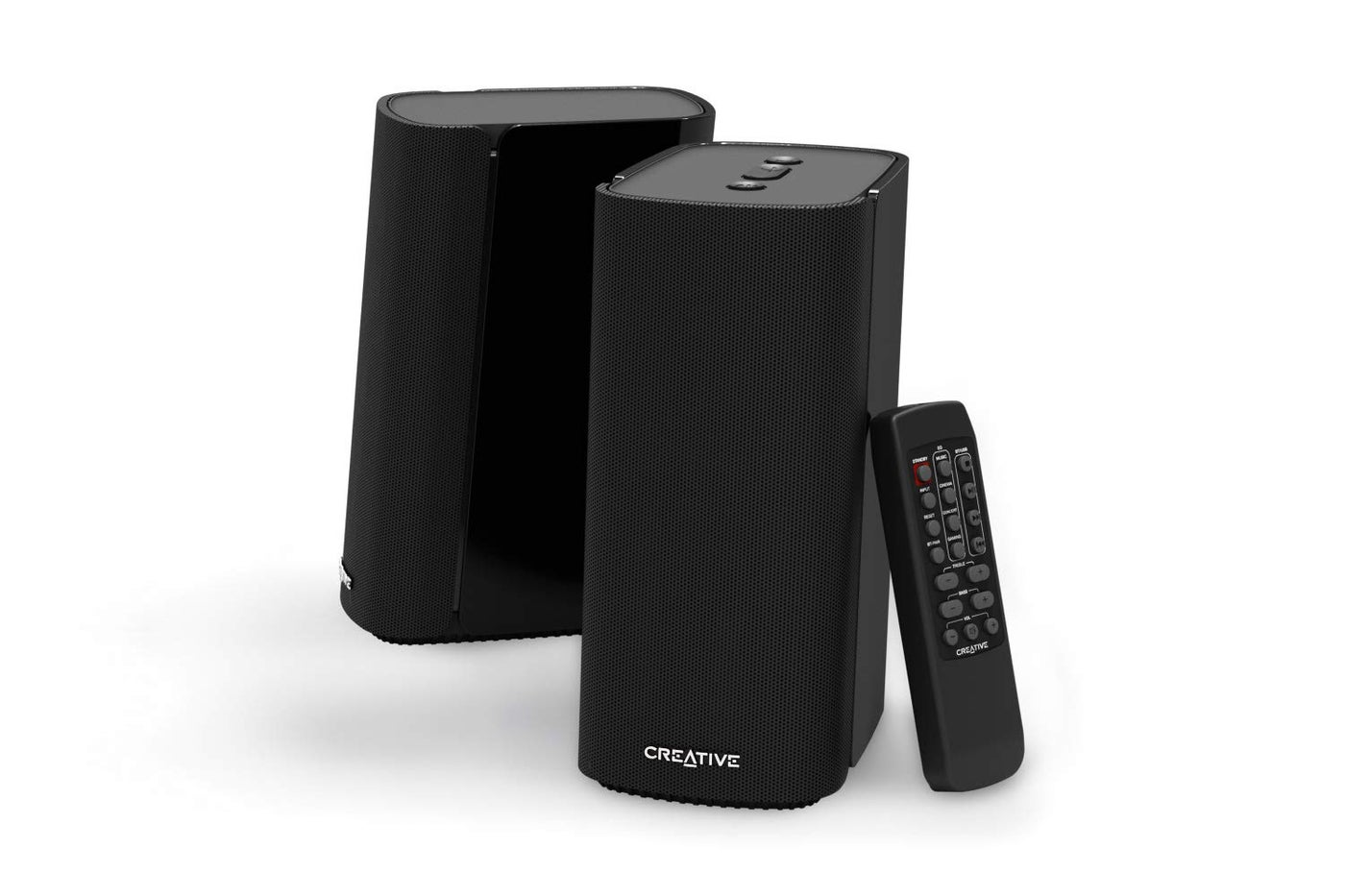 Compare Creative T100 2.0 Compact HiFi Speakers, up to 80W Peak Power with Bluetooth 5.0, Opticalin, AUXin, Wide Soundstage and Audio Clarity with Bass Control for Computers and Laptops Black at KSA Price