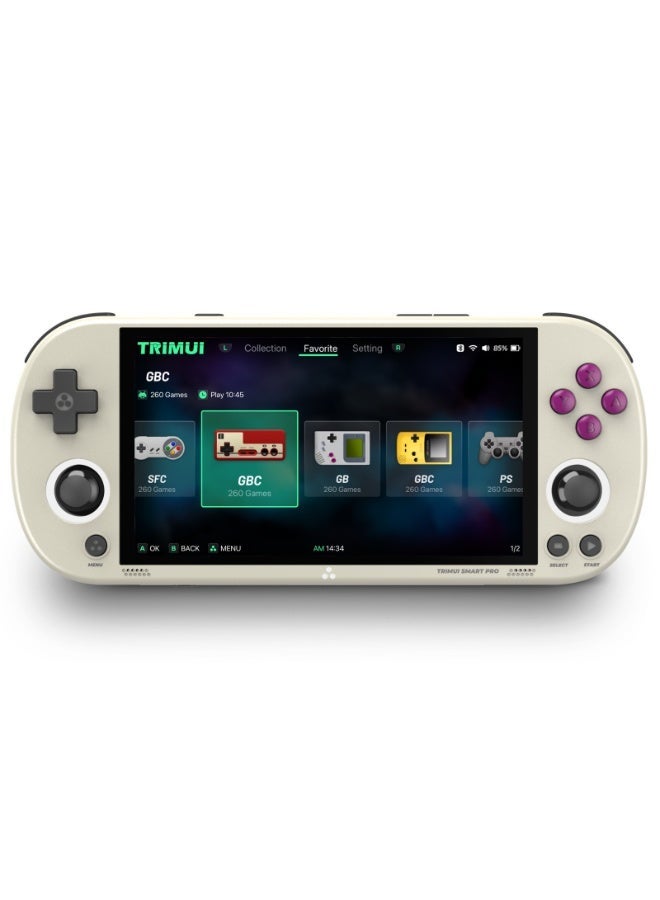 Compare Smart Professional Retro Game Console, 4.96inch 720x1280 IPS Screen, Builtin 64GB TF Card Game Console, 5000mAh Lithium Battery, Supports Multiple Emulators, Casual Game Console Gray at KSA Price