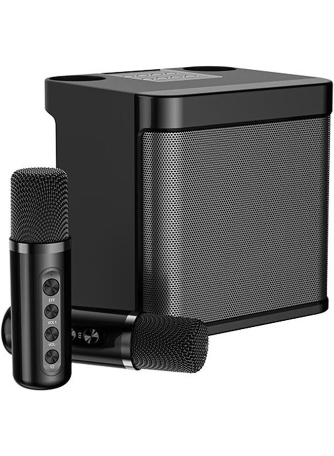 Compare YS 203 Portable Wireless Bluetooth Karaoke Speaker with Stereo Bass and Dual Microphones – Black at KSA Price