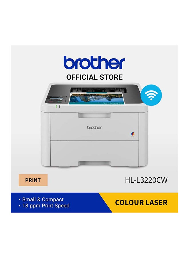Compare HLL3220CW A4 Wireless Colour Laser Printer | 1 Sheet Multipurpose tray | Print speed up to 1819 ppm A4LTR | Wireless And WiFi Direct | Mobile Printing | AirPrint | Duplex | NFC  White at KSA Price
