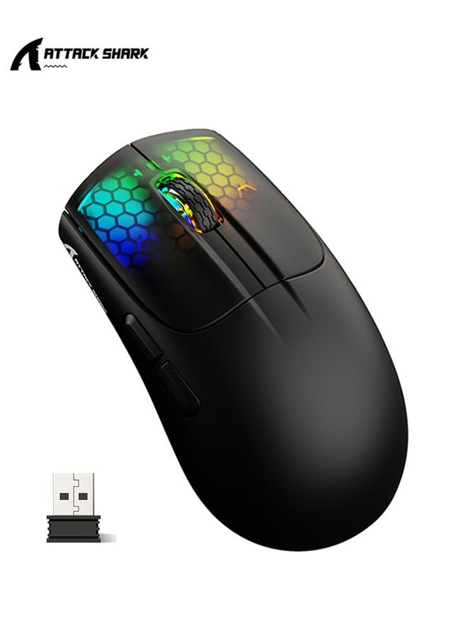 Compare X5 Wireless Gaming Mouse with TriModes BT 5.12.4GhzUSBC,Lightweight 49g,PAW3212 Optical Sensor,Rechargeable Battery,RGB LED Honeycomb Mice for PCTabletDesktopOfficeGamesBlack at KSA Price