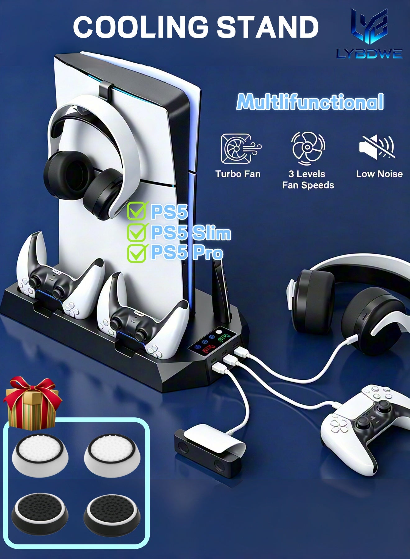 LYBDWE PS5/Slim/Pro Cooling Station for Playstation…