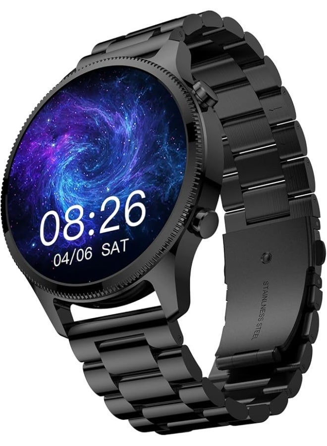 Compare Halo Plus Metallic Smartwatch, 1.46 AMOLED, Stainless Steel Straps, BT Calling, 100+ Watchfaces, 100+ Sport Modes, Multi Health Trackers, Water & Dust Resistant Elite Black at KSA Price