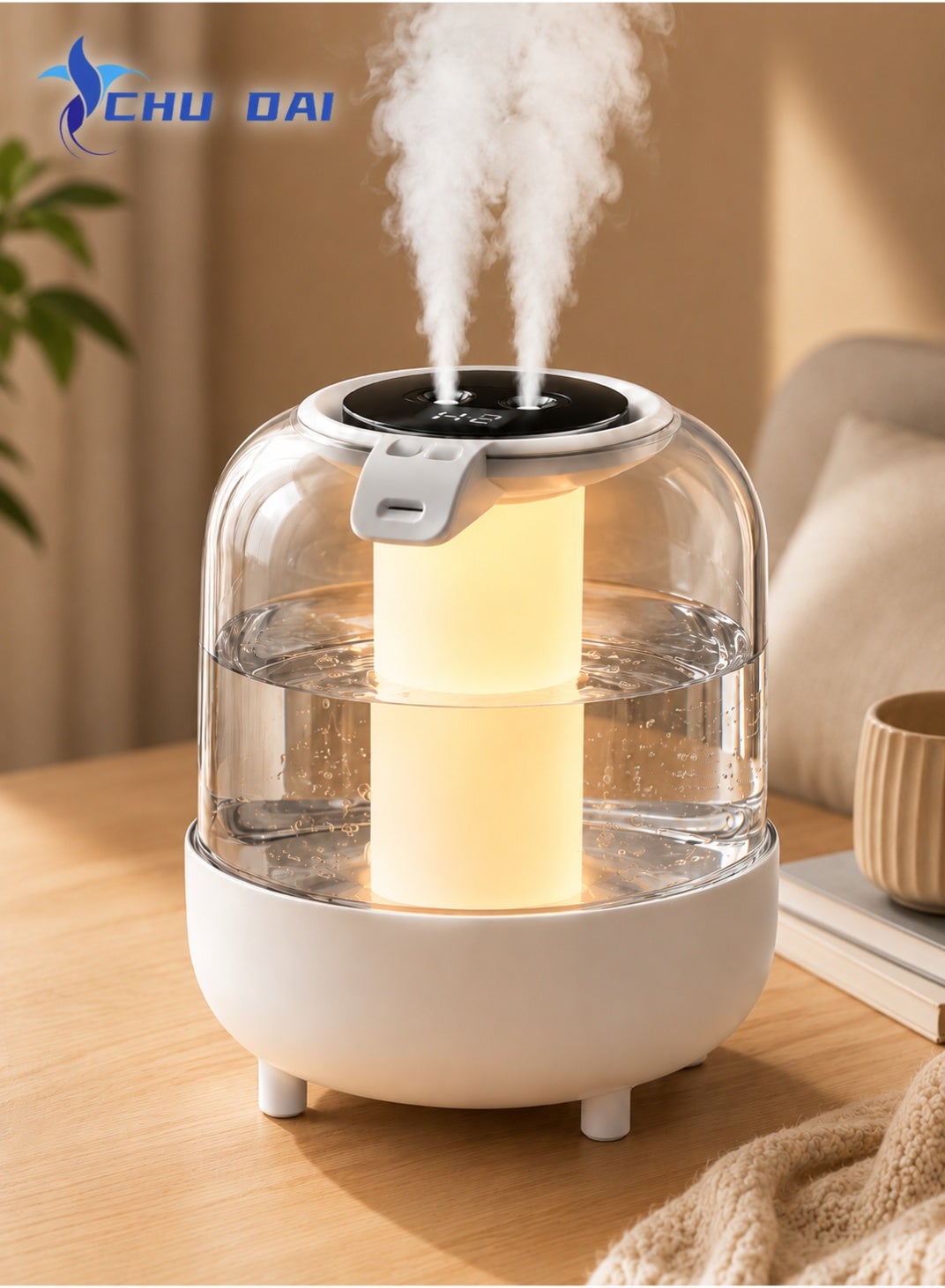 Compare 6L Dual Mist Humidifier With Colorful Night Light, Quiet Large Capacity Air Humidifier For Bedroom, Home And Office at KSA Price