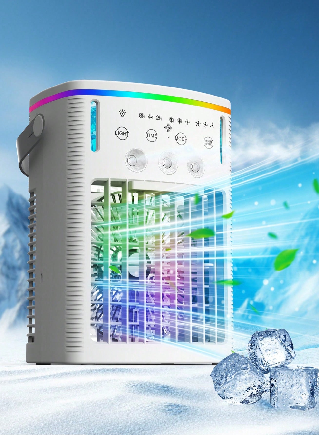 Compare Portable USB Air Cooler & Humidifier Fan 1000ml with Remote Control, 3 Speed Settings, and Timer for Home or Office at KSA Price