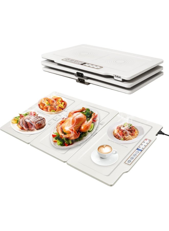 Compare Electric Warming Tray for Food, Detachable Metal Food Warming Plate with 10 Temperature Settings12h TimerEasy Clean, Full Surface Heating Food Warmers for BuffetPartiesHome Use at KSA Price
