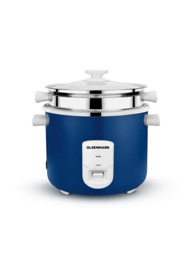 Compare Olsenmark 1.8L Electric Rice Cooker OMRC7075 – 3?in?1 Cook, Steam & Warm – 700W 1.8 L 700 W OMRC7075 blue at KSA Price