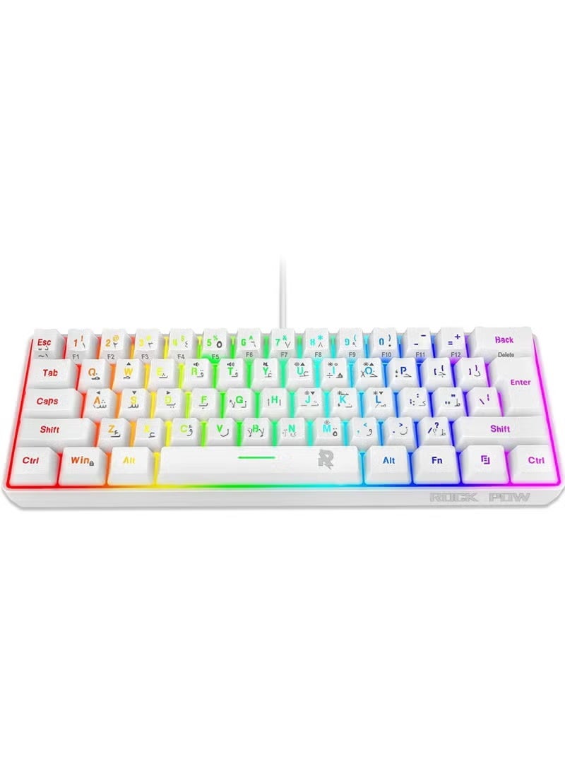 Arabic English 60% Wired Gaming Keyboard 61…