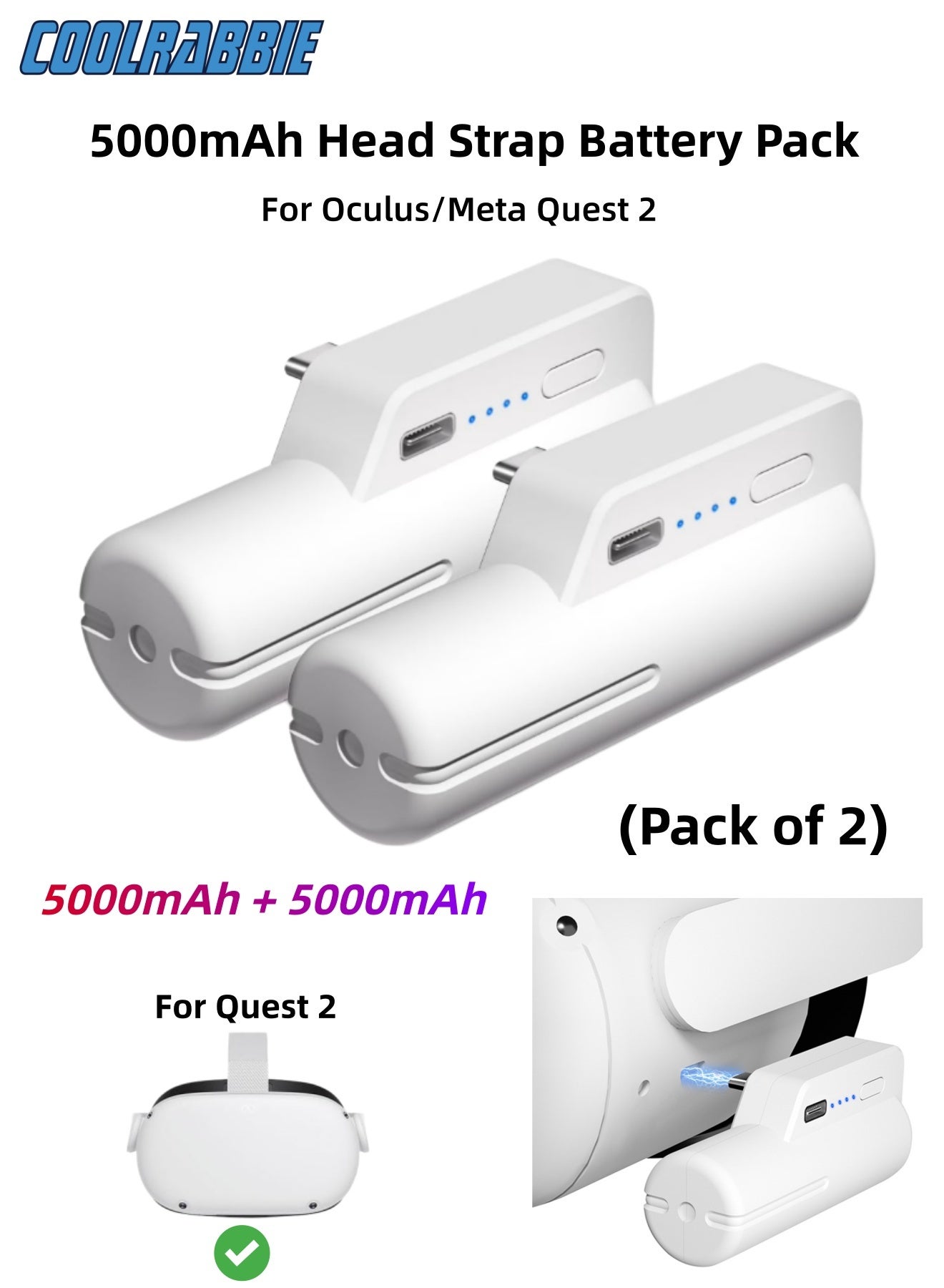 CoolRabbie 2 Battery Pack for Meta/Oculus Quest…