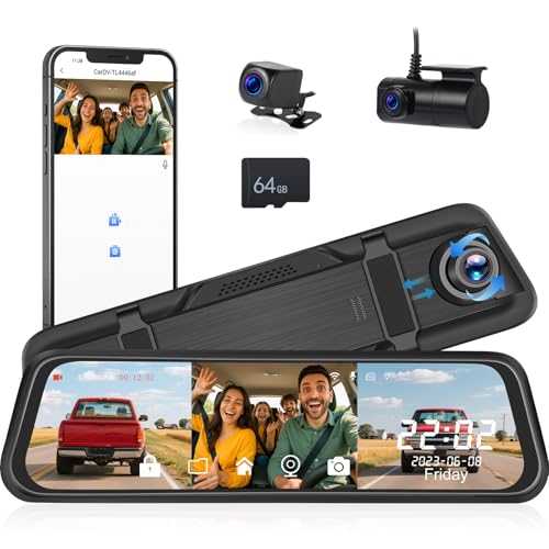 3 Channel 966 WiFi Mirror Dash Cam with Front…