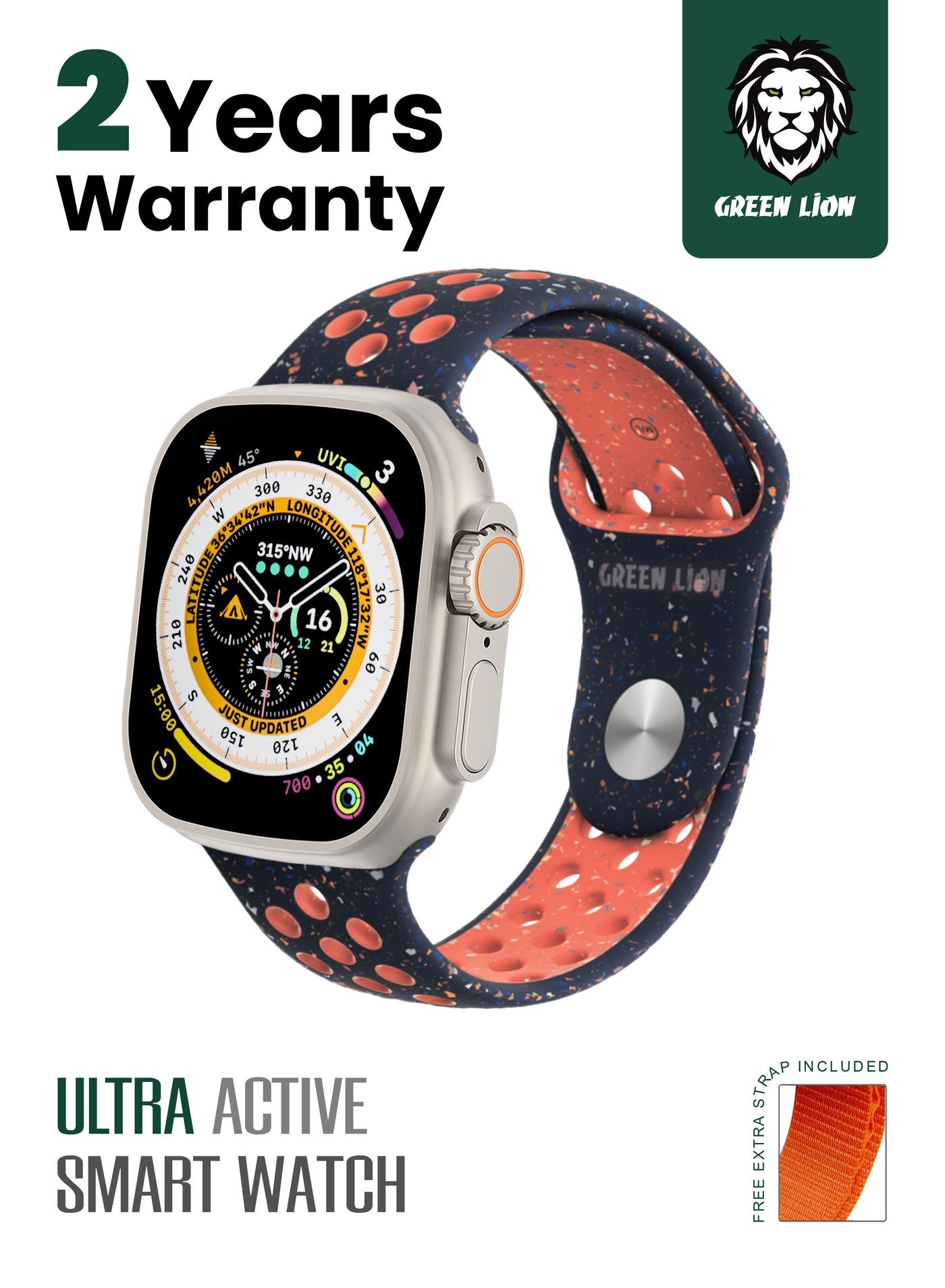 Ultra Active Smart Watch 2.16 inch Display with Bluetooth…