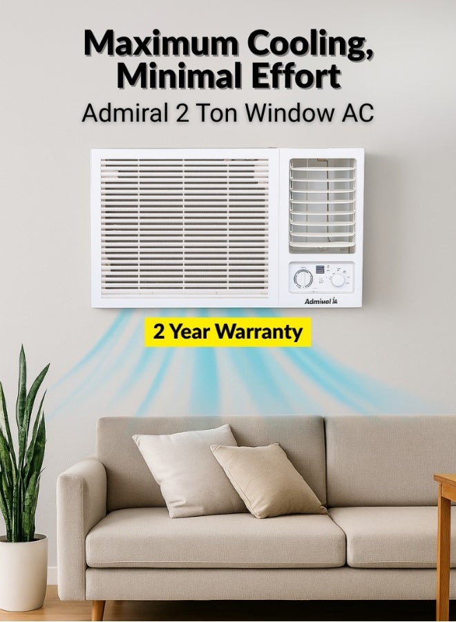 Compare 2 Ton Window Air Conditioner | 24,000 BTU High Performance Cooling | T3 Rotary Compressor for Extreme Temperatures | R410A EcoFriendly Refrigerant | HeavyDuty Cooling for Large Rooms | Model AD24KS3WC – White AD24KS3WC White at KSA Price