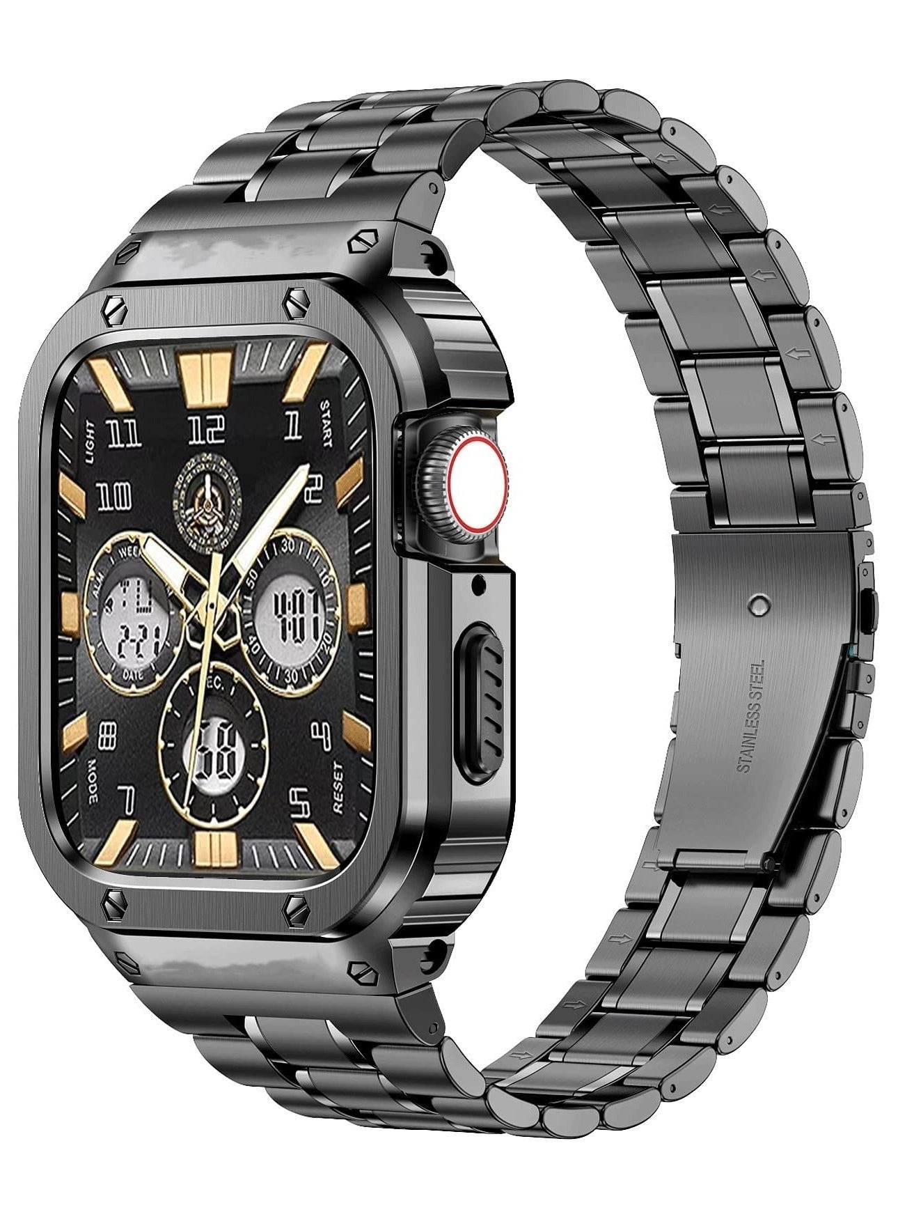 Stainless Steel Watch Band with Case For Apple…