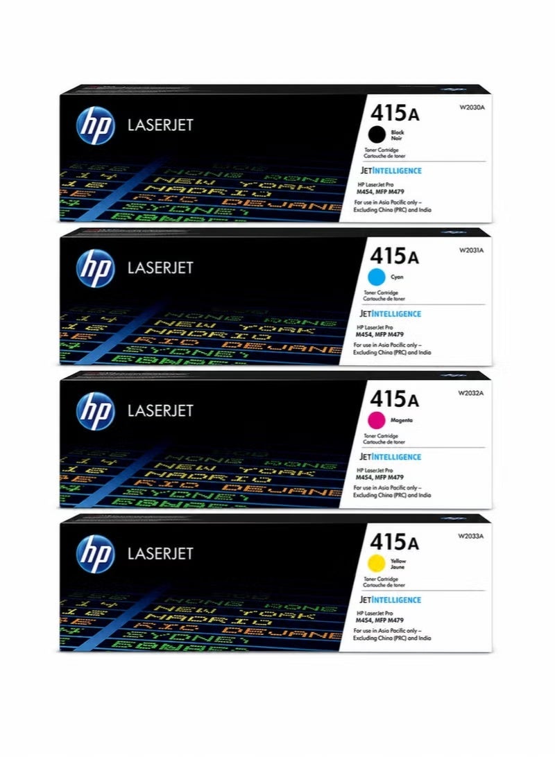 Pack of 4 HP 415A Original LaserJet Toner…