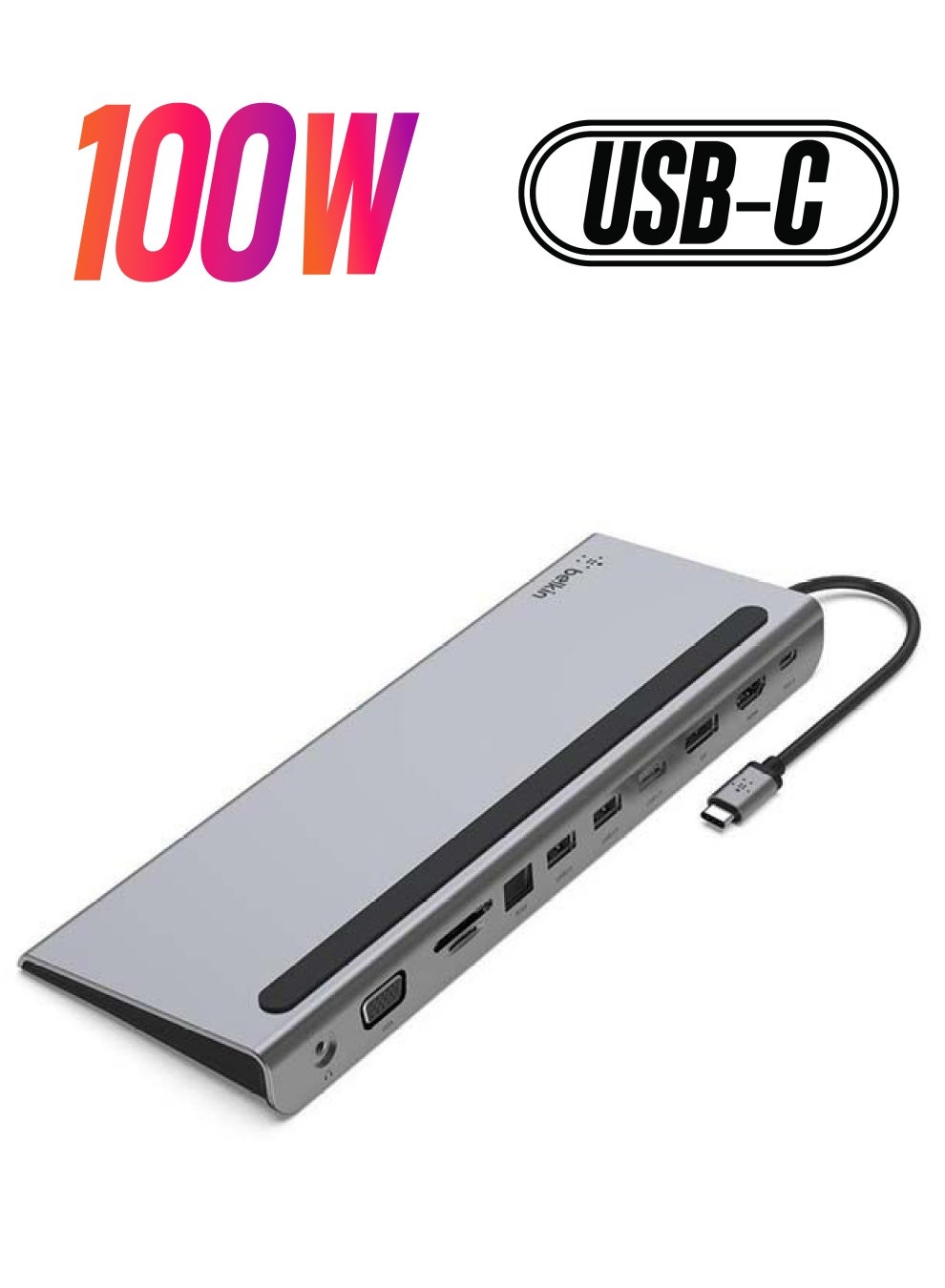 Compare USB C Hub,11In1 Multiport Adapter Dock With 4K HDMI,Dp,VGA,USBC 100W PD PassThrough Charging,3 USB A,Gigabit Ethernet,SD,MicroSD,3.5mm Ports For Macbook Pro, Air, Xps And More Gray at KSA Price