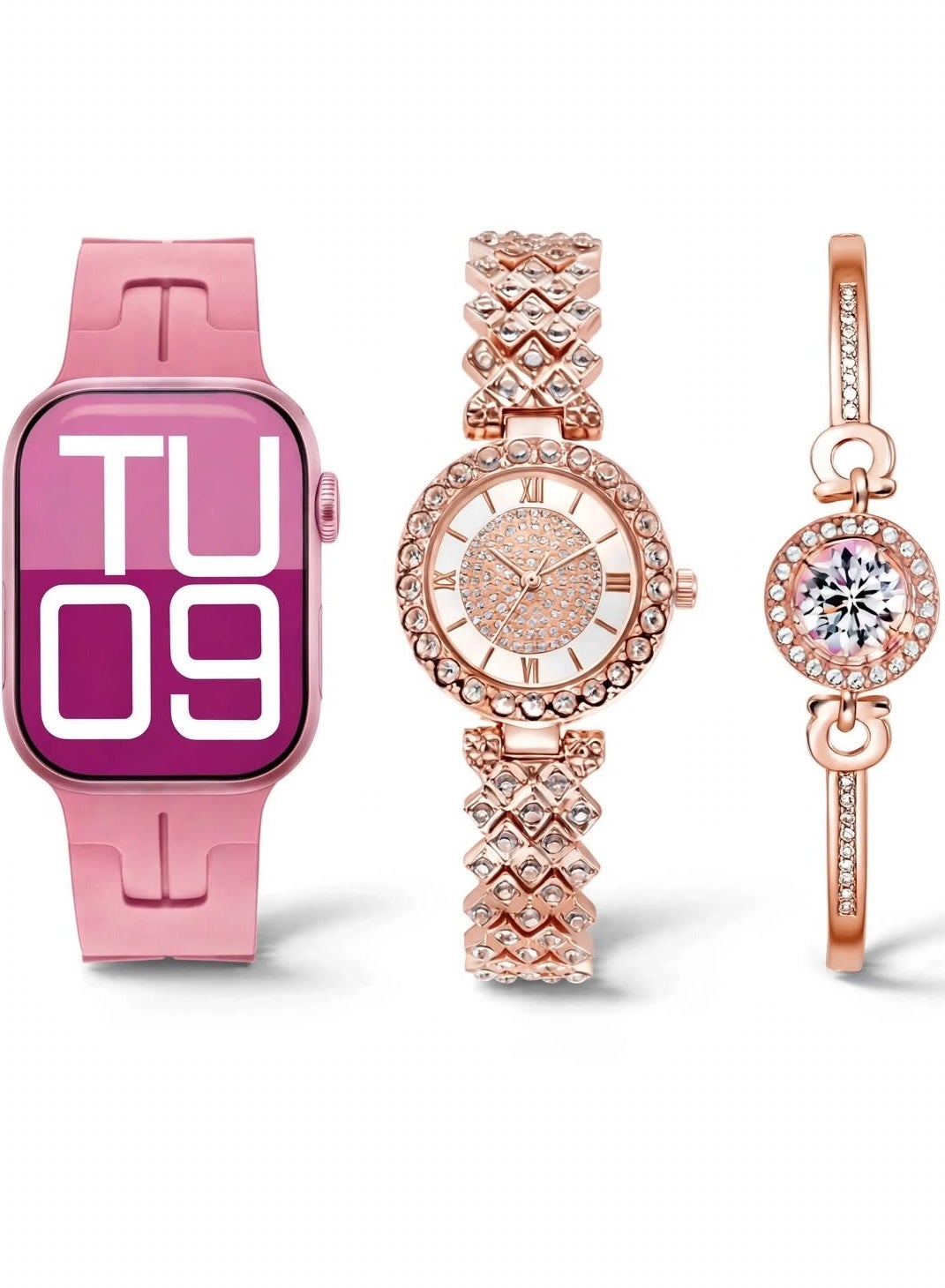MS8 Mini Luxury Smart Watch Set for Women,…