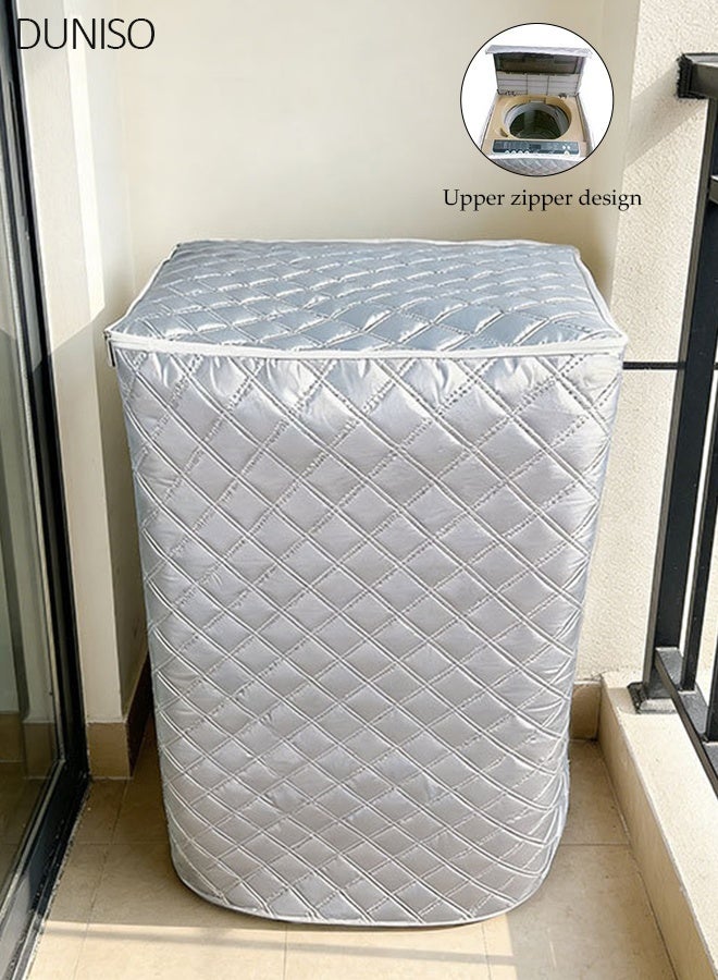 Compare Washing Machine Cover, Thick Quilted Aluminum Foil Protector, Waterproof & Sunproof Top Load Washer Cover for Balcony at KSA Price