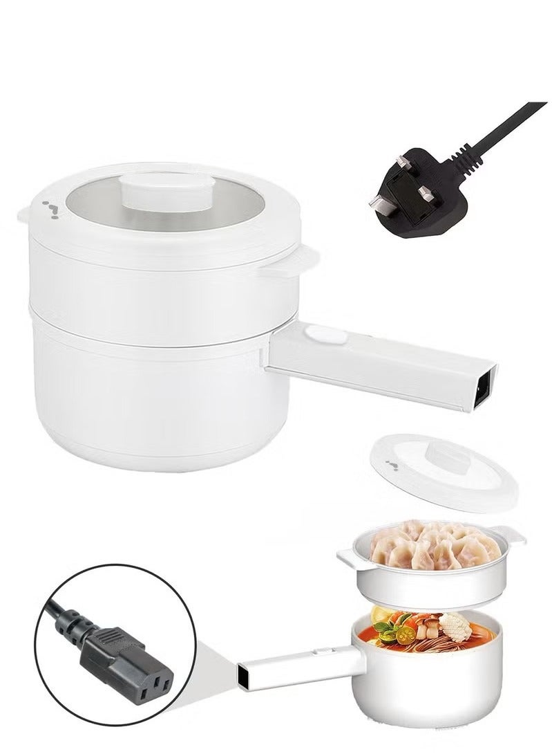 Compare 2L Electric Hot Pot, Electric Hot Pot, Electric Cooking Pot With Steamer And Temperature Control For Egg Soup Steak Steam Sauté White at KSA Price