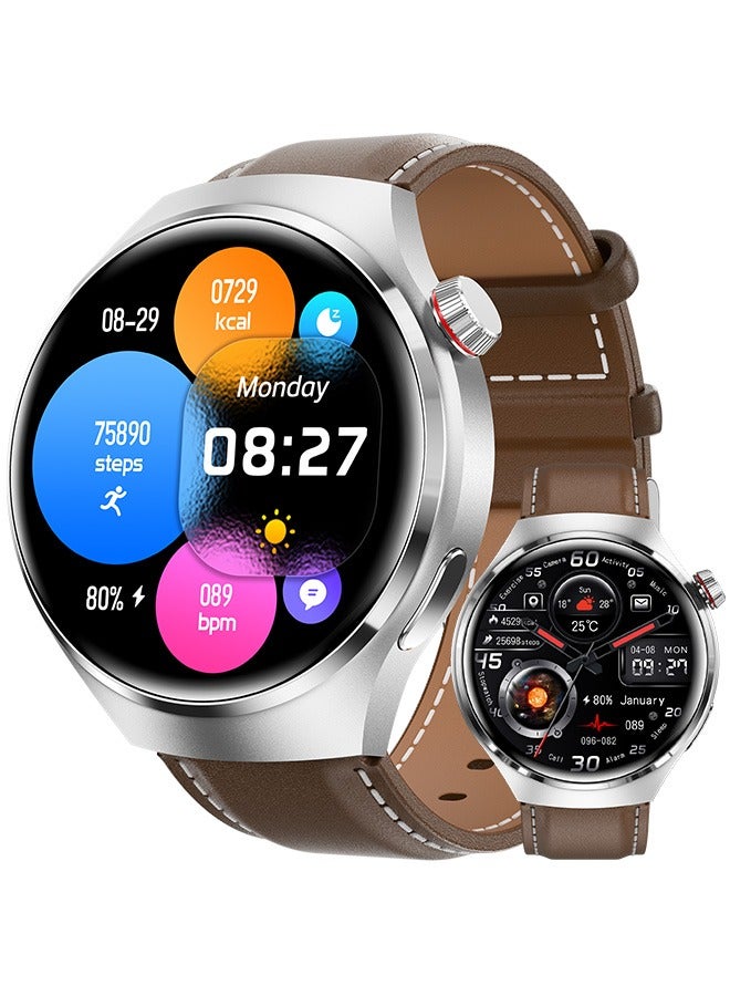 Compare Mens Bluetooth Smartwatch Silver Metal Dial Color Delivery Silicone Strap Sports Waterproof Android Ios System Universal at KSA Price