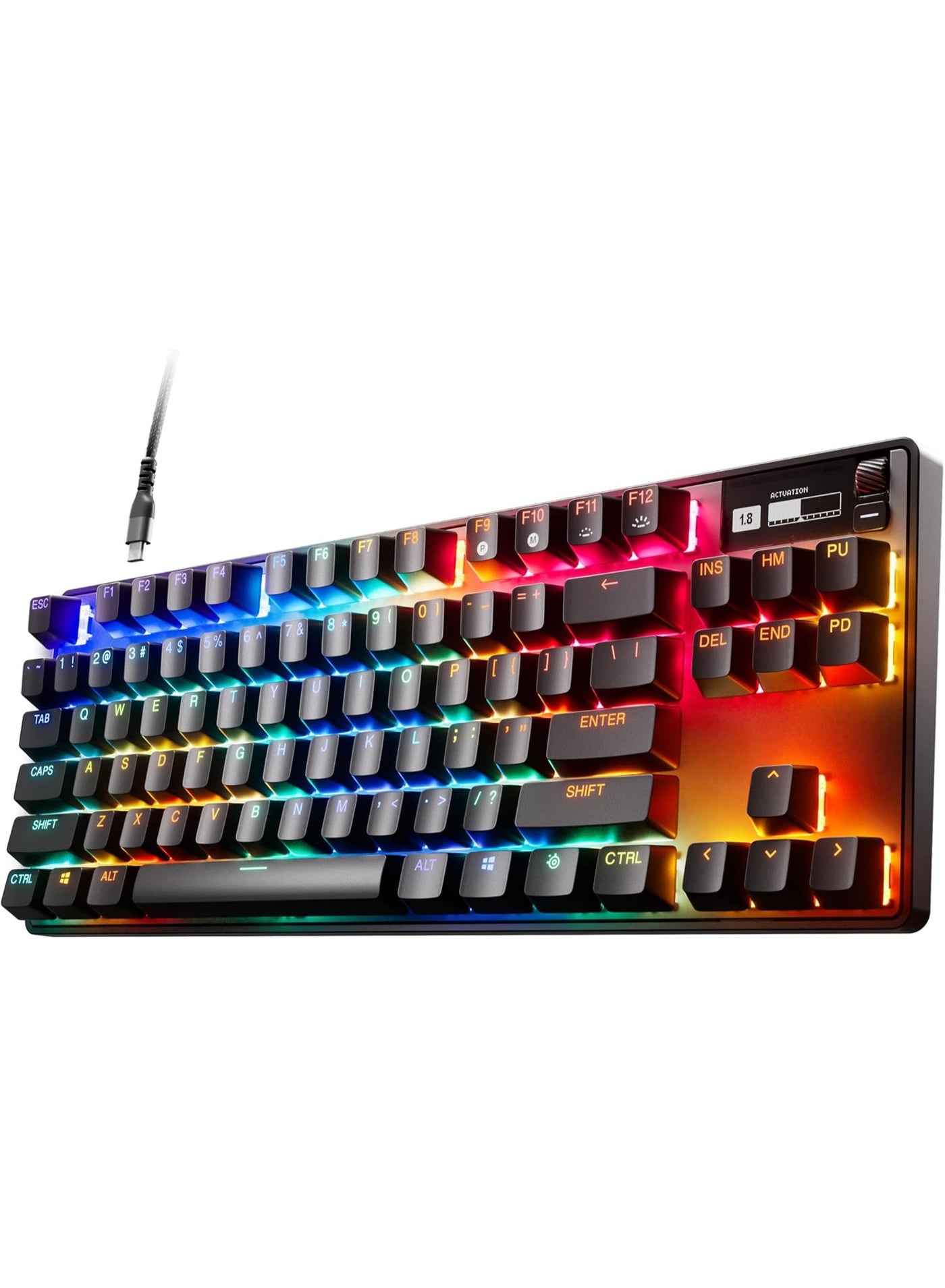 Compare SteelSeries Apex Pro TKL  HyperMagnetic Gaming Keyboard  Adjustable Actuation  Esports Tenkeyless  OLED Screen  PBT Keycaps  USBC  2023 Edition  American QWERTY Layout  TKL at KSA Price