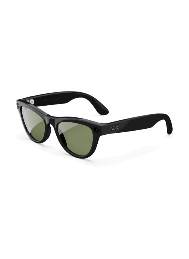Compare RAYBAN Skyler Gen 2 Shiny Black Frame Green Lens Standard High bridge Shiny Black Green at KSA Price