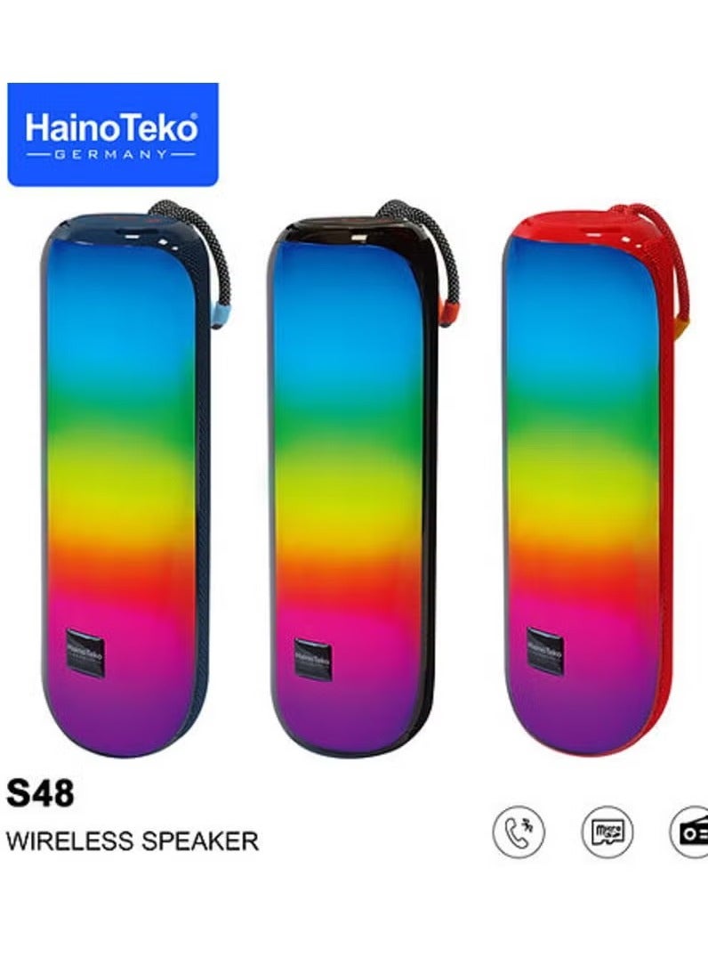 Compare S48 Portable Wireless Speaker with RGB Lights – HighQuality Sound, Compact Bluetooth Speaker with Colorful LED Lights, Perfect for Parties, Outdoor Events, and Home Use – Red at KSA Price