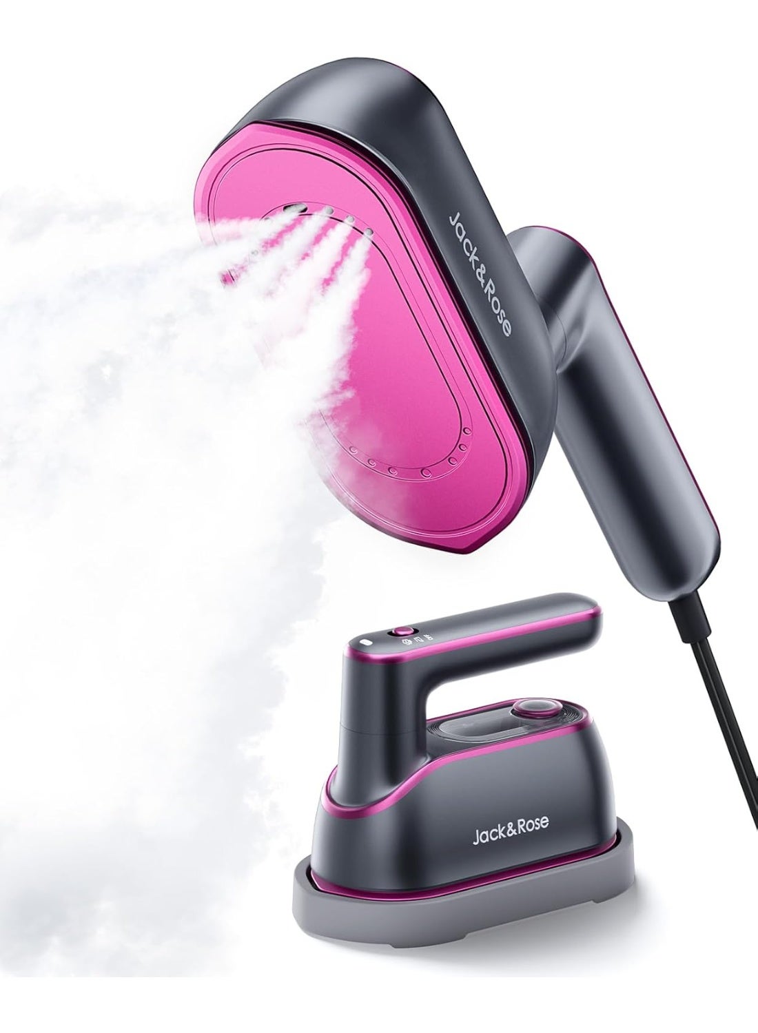 Compare Jack & Rose 1200W Travel Steamer for Clothes, Portable Handheld Steam Iron with Ceramic Panel, PurpleGray at KSA Price