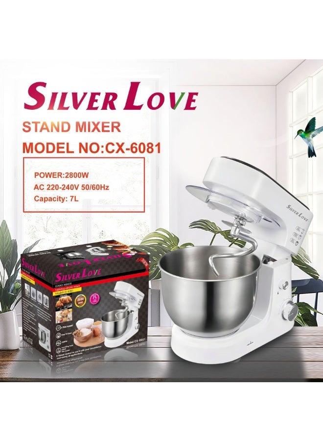 Silver Love Stand Mixer with 7L Bowl – High Performance…