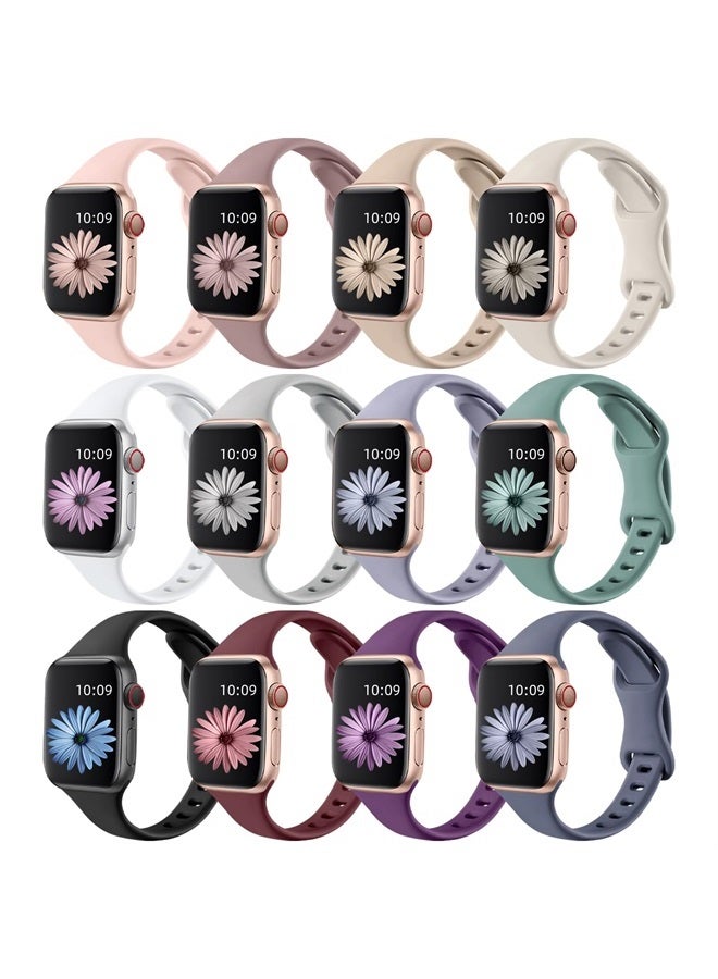 12 Pack Slim Band Compatible with Apple Watch Band…