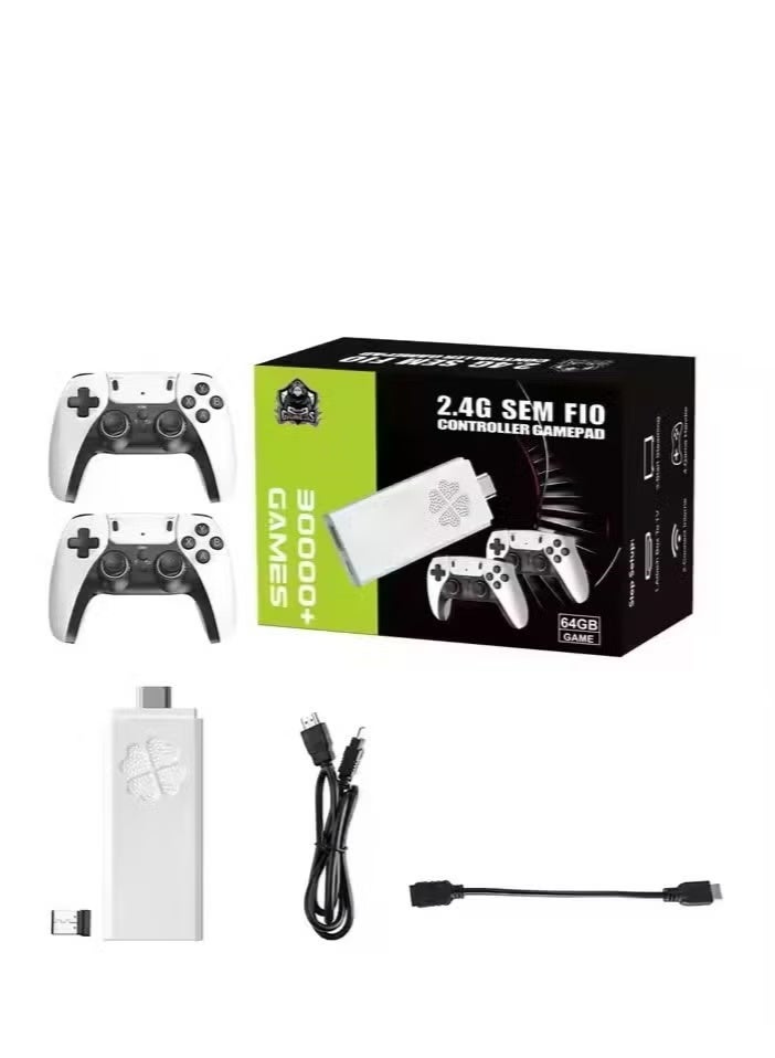 Compare 2025 HD Retro Game Stick 64GB ? | 30,000+ Builtin Classic Games + 600 Cloud Titles | 4K Ultra HD Plug & Play TV Game Console | Dual 2.4G Wireless Controllers | SEM F10 Model | MultiLanguage | Expandab at KSA Price