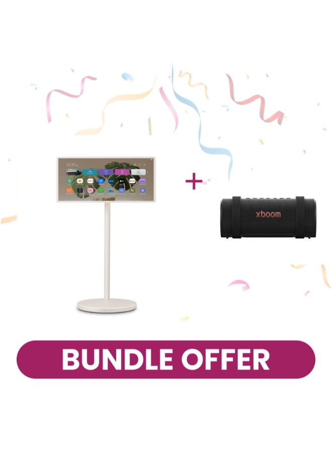 Compare LG 27 FHD Smart TV AI Magic remote webOS 27LX6TDGAAMA white + LG Xboom Grab Speaker Combo LG 27LX6TD + LG GRAB white at KSA Price
