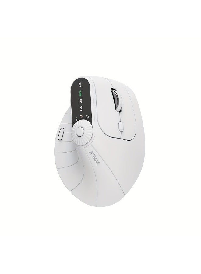 Compare 2.4G Dual Mode Wireless Mouse Ergonomic Gaming Mouse with Function Adjustment Knob Vertical Rechargeable Mouse for PC Laptop Tablet at KSA Price