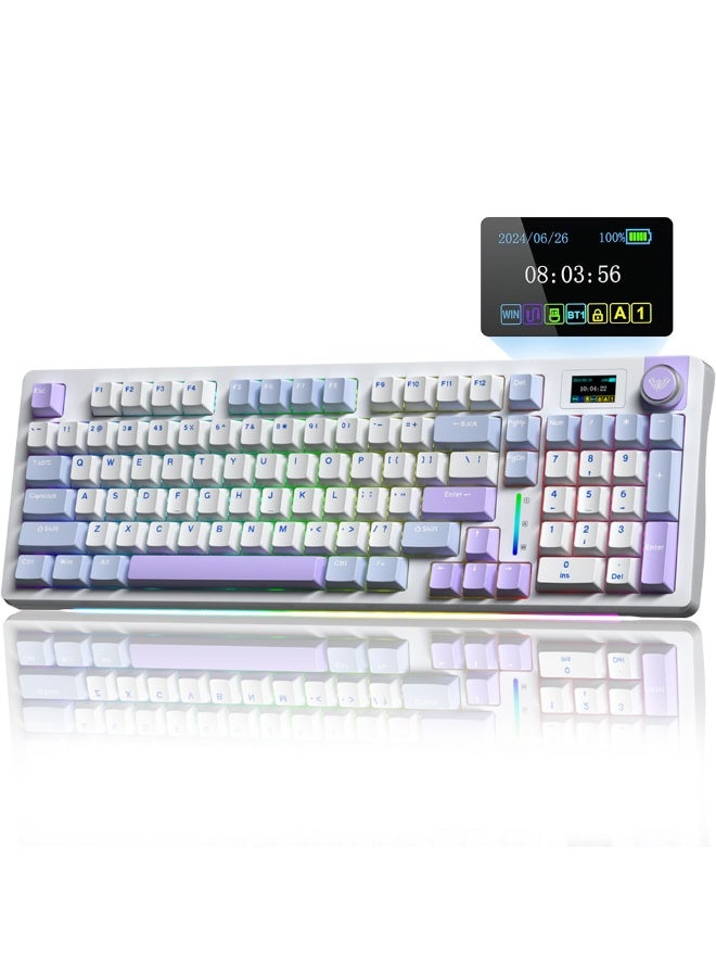Compare S98 Pro Wireless Mechanical Keyboard – Smart Display & Knob, TriMode Bluetooth 5.02.4GUSBC, RGB Backlit Creamy Keyboard, PreLubed Linear Switches for Gaming & Office at KSA Price