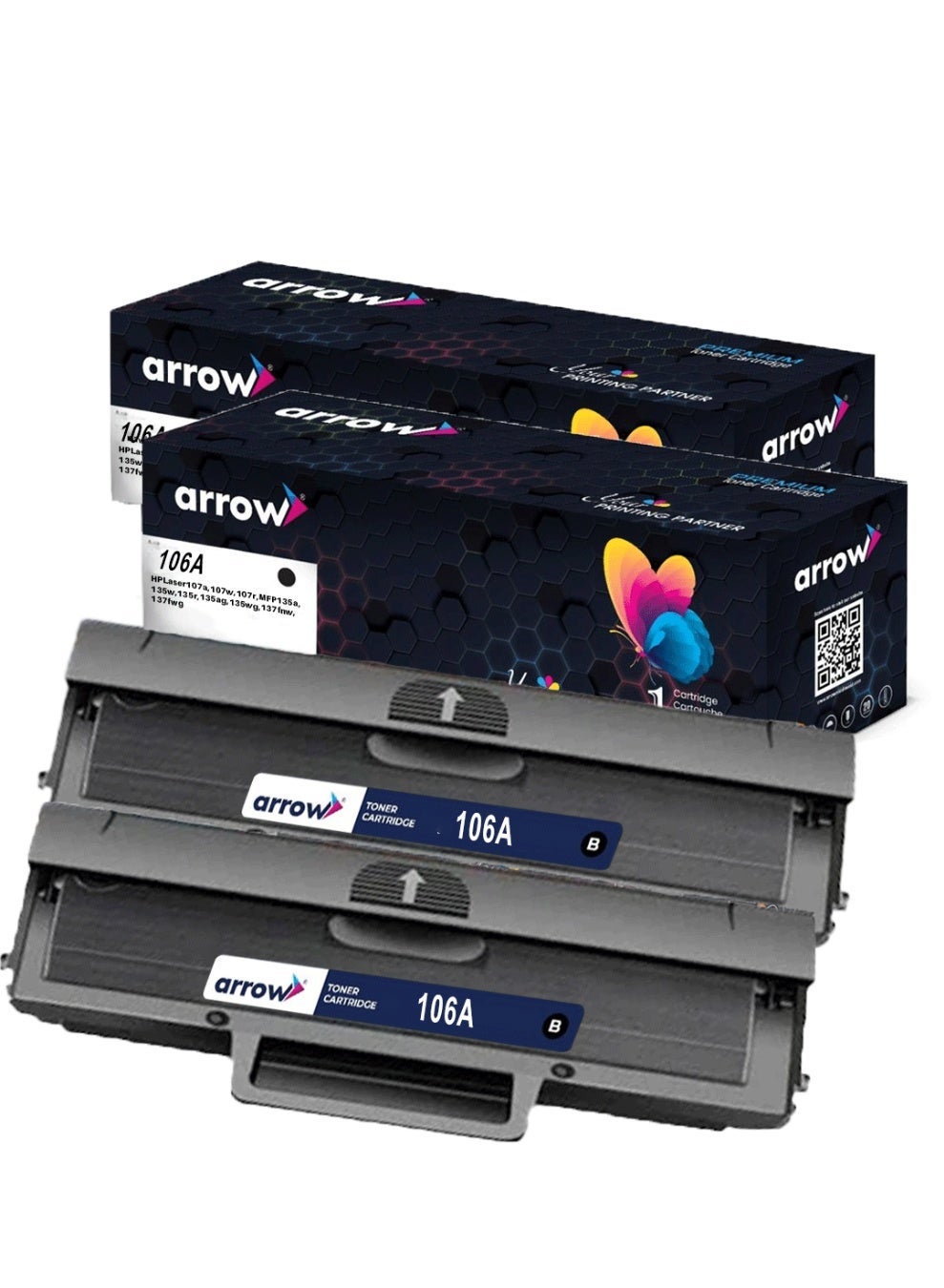 Compare 106A BLACK TONER 2 PACK Replacement For HPLaser107a,107w,107r,MFP135a,135w,135r,135ag,135wg at KSA Price
