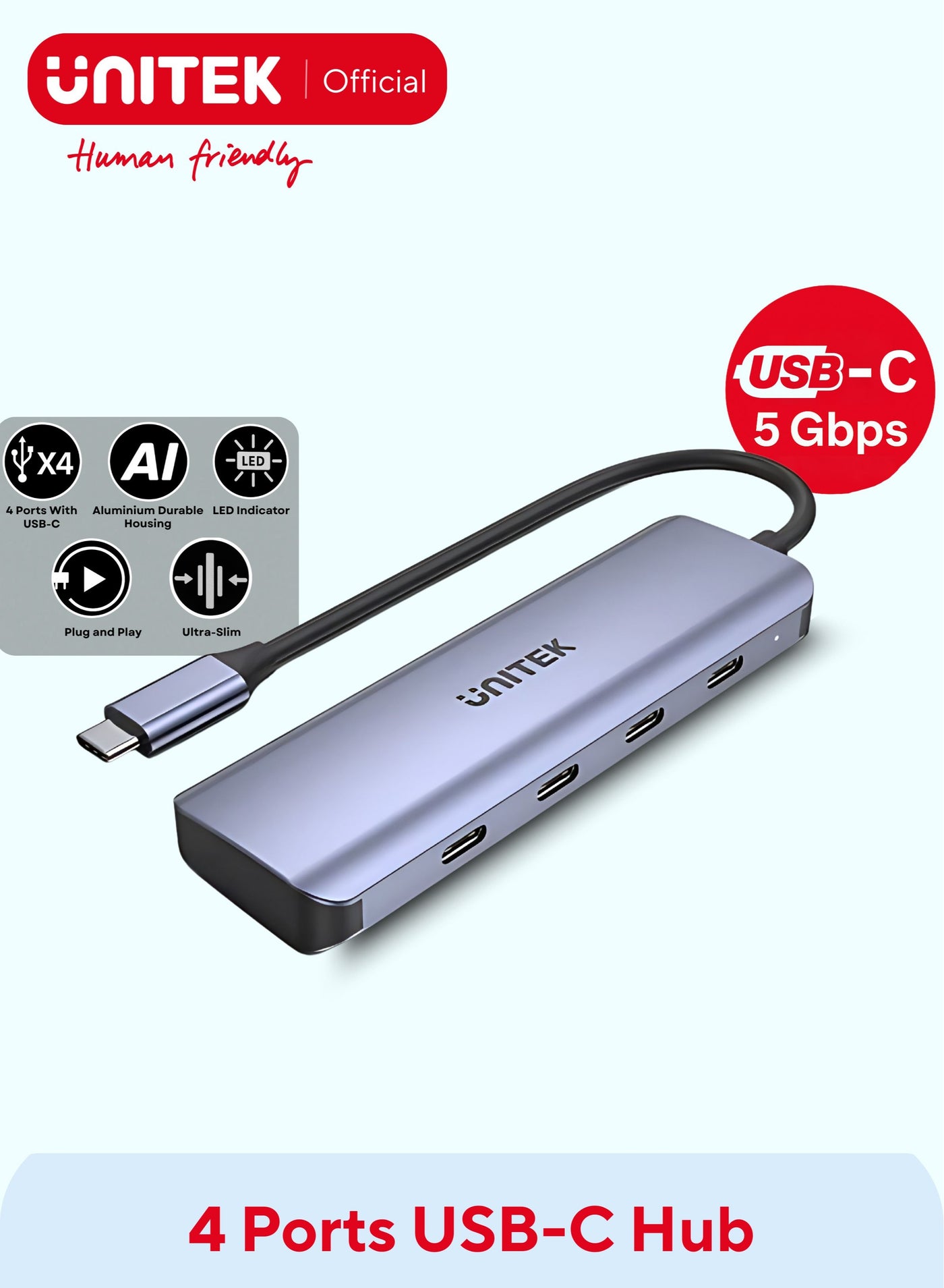 Compare USBC Hub 4 Ports, Expand Your USBC Connectivity , Allows you to connect multiple USBC devices simultaneously. Enjoy fast data transfer speeds up to 5Gbps, perfect for USBC flash drives, hard drives, and keyboards, compa at KSA Price