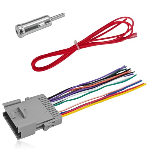 Compare KUQUTIDY Aftermarket Radio Wiring Harness Adapter Kit for Car Stereo 24Pin Radio Audio Installation Wire Harness Kit Audio Receiver Modified Pigtail Connector Plug for Chevrolet GMC Hummer Buick at KSA Price