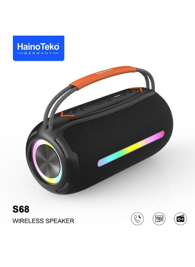 Compare Haino Teko Portable Wireless Bluetooth Speaker with High Bass Clear Sound Black S68 at KSA Price