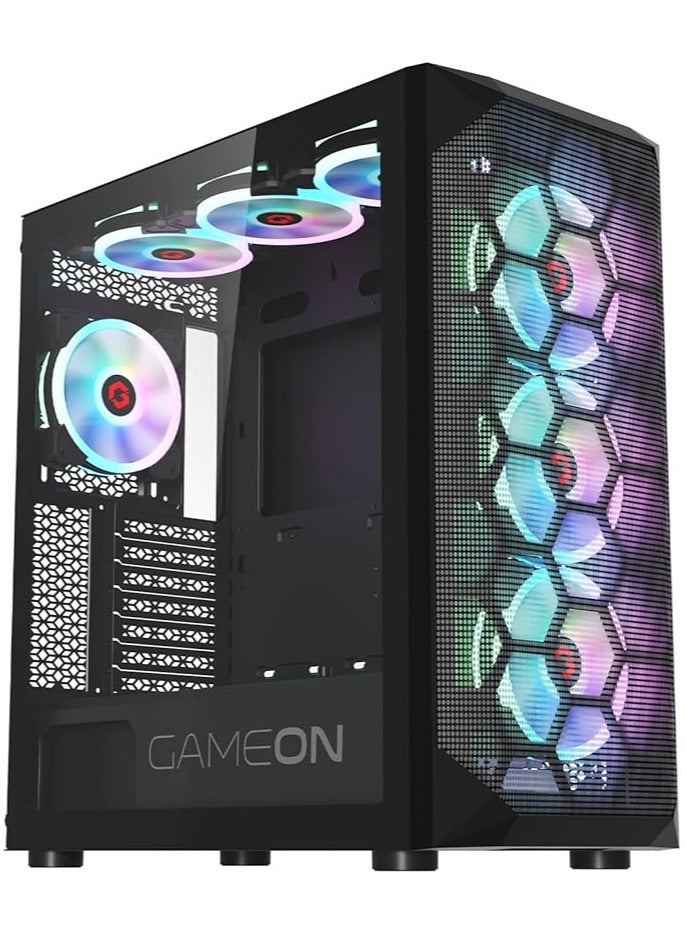 Compare Emperor Midnight Series Mid Tower PC Gaming Case 120mm ARGB+PWM Lighting Preinstalled Cooling 7 RGB Fans Computer Case Dust Filters Black at KSA Price