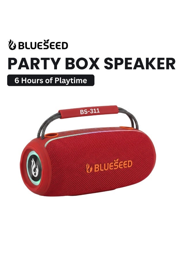 Compare BLUESEED BS311 Bluetooth Speaker, IPX6 Waterproof Outdoor Speaker, 12Hour Battery Life, 10m Wireless Range, RGB LED Lights ,Red, Portable Travel Speaker at KSA Price