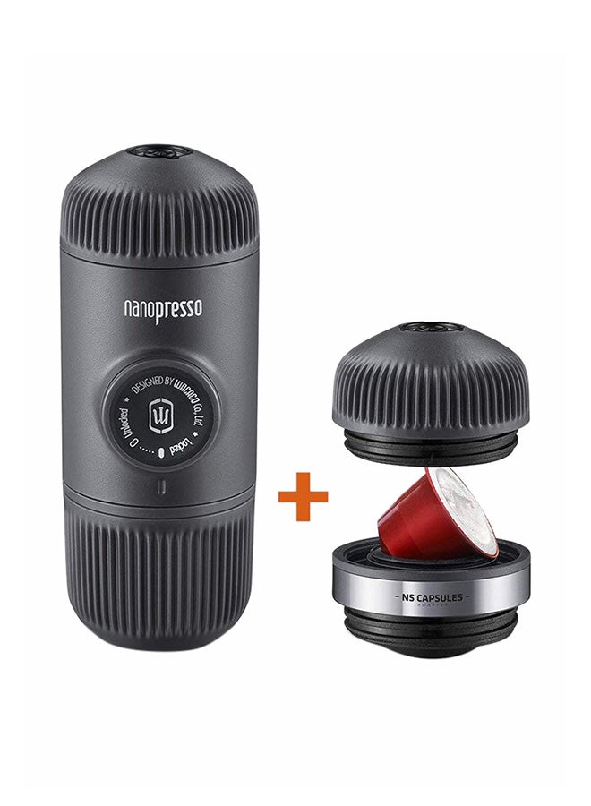 Compare Nanopresso Portable Espresso Machine + Nespresso NS Adapter | 18 Bar Pressure 260 PSI, Compact Travel Coffee Maker, Manually Operated Black at KSA Price