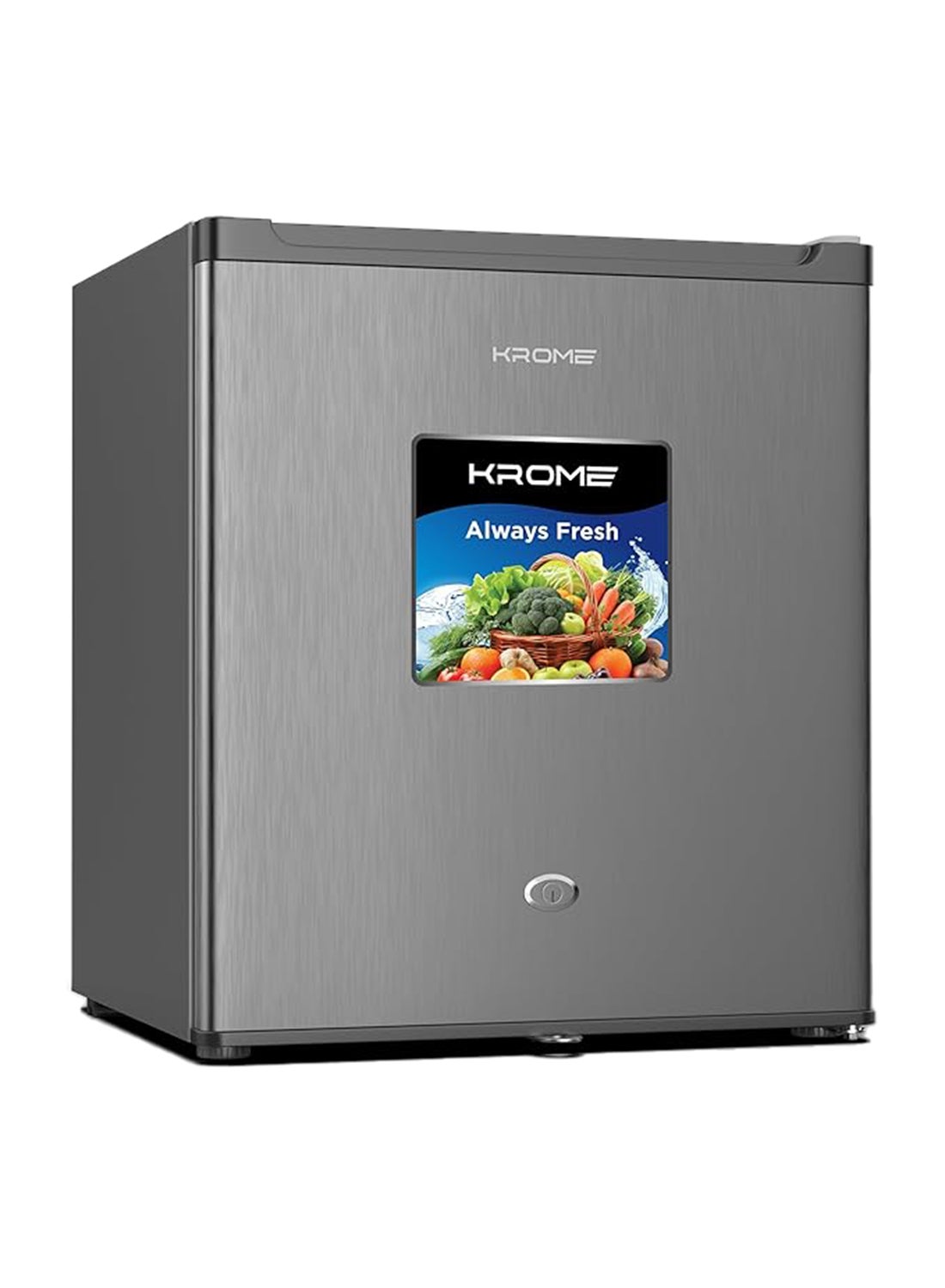Compare 60L Single Reversible Door Refrigerator Energy Class A+ Ideal For Small Spaces Mini Fridge Suitable Kitchen Bedroom Office And Minibar KRRDC 60H Inox at KSA Price