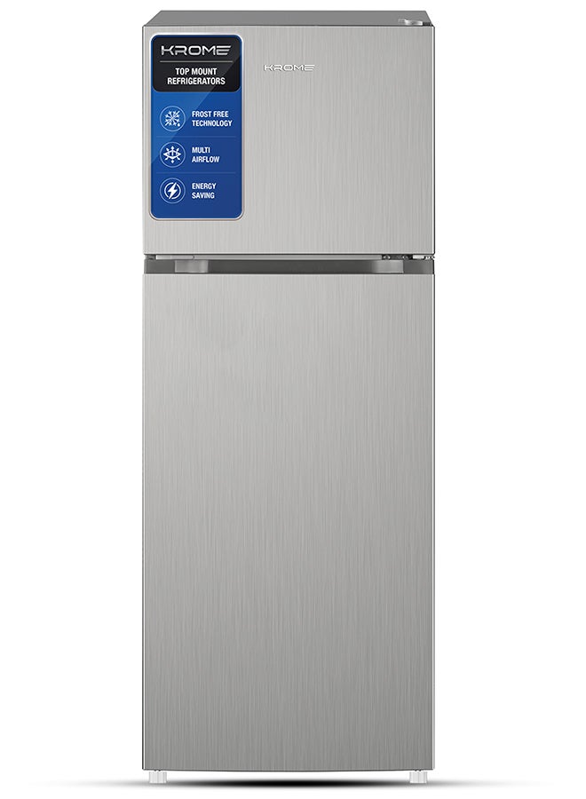 Compare 330L Gross,Double Door Top Mounted Refrigerator with Multi Air Flow System,NoFrost Cooling with Electronic Touch Temperature Control,Door Alarm,10 Year Compressor Warranty KRRFF 330SM Silver at KSA Price
