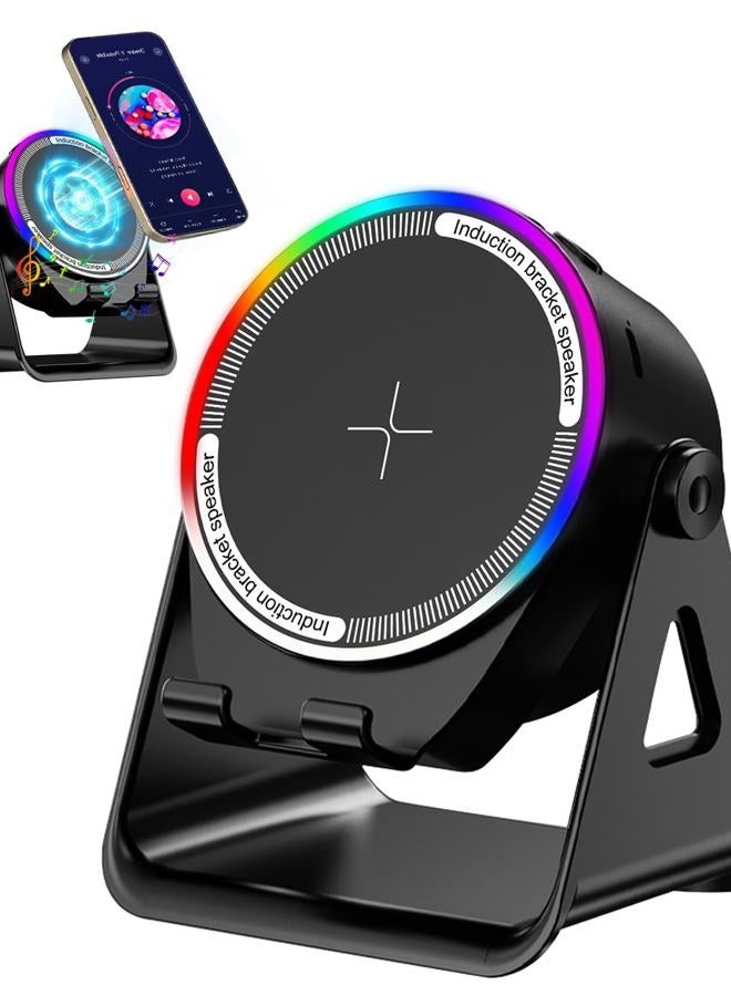 Compare NIIFAWH Bluetooth Speaker, 4in1 Wireless Induction Speaker & RGB Light Stand MultiFunctional Phone Stand InstantConnect Stereo Sound, 360° Adjustable Holder for iPhoneAndroidiPadSamsung at KSA Price