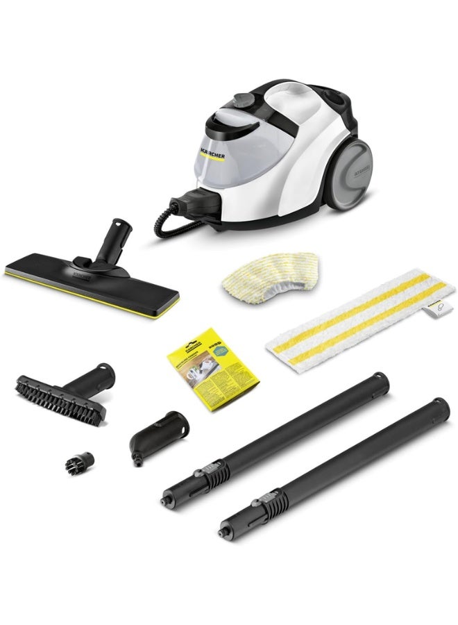 Compare SC 5 EasyFix Premium Steam Cleaner with Iron Plug – 4.2 Bar, 2200W,Continuous Refill, VapoHydro, Hygienic ChemicalFree Cleaning for Floors, Kitchen, Bathroom & Garments  2 Years Warranty 2250 W 1.512663.0 White at KSA Price