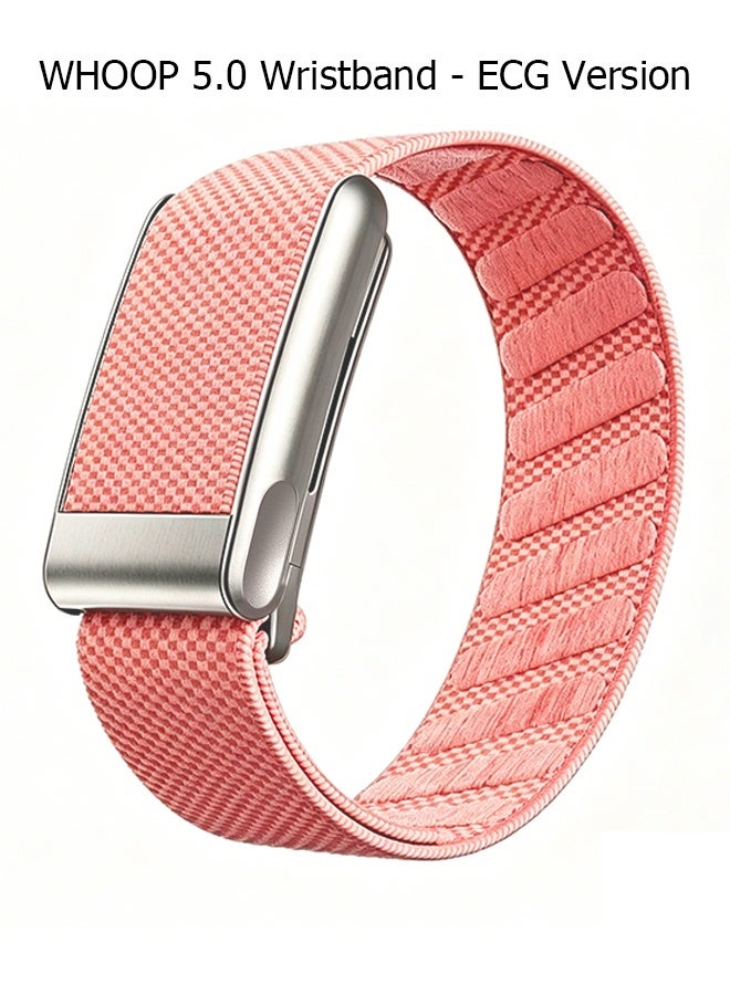 Compare Nylon Sports Strap with Whoop 5.0 Strap  Compatible with One & Peak  Breathable Nylon Adjustable Waterproof Replacement Wrist Strap  For Fitness, Activity, Sleep, Wearables  For Whoop 5.0  Cherry Blossom PinkTitanium FrameElectrocardiogram Model at KSA Price
